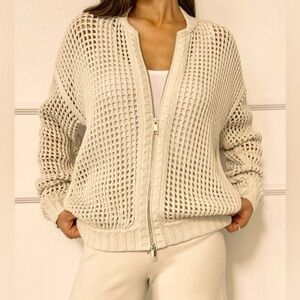 Splendid Cream Open-Knit Women's Sweater